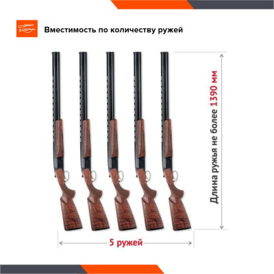 Оружейный сейф Stalker S9 (фото), размеры: 1400x450x280 мм., для хранения 5 руж. высотой до 1390 мм.